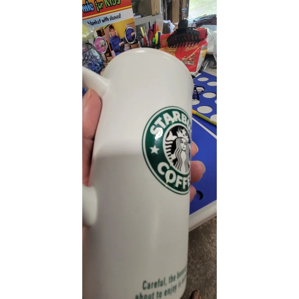 2006‎ Starbucks White Green Oringal Logo Cremica Coffe Tea 16 Oz Mug